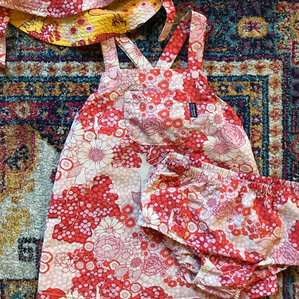 Patagonia Dress, bloomer and hat set